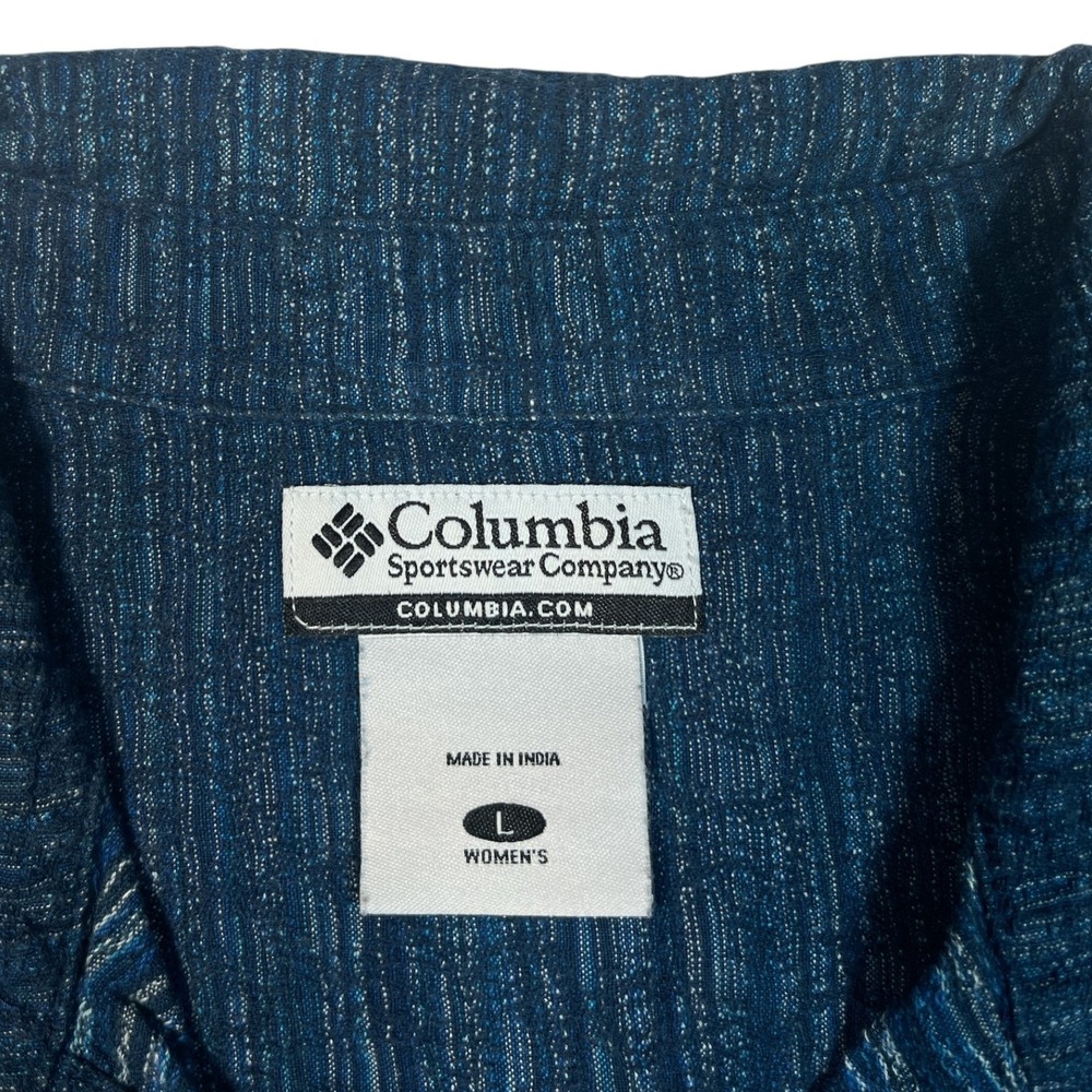 Columbia Vintage L‎ Blue Long Sleeve Button Up Shirt Top Blouse Style (AL7107) - Picture 3 of 7